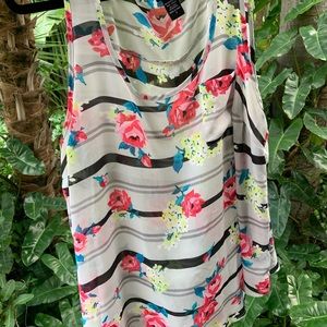 Torrid Sz 1 Stripes and Flowers Versatile Tank